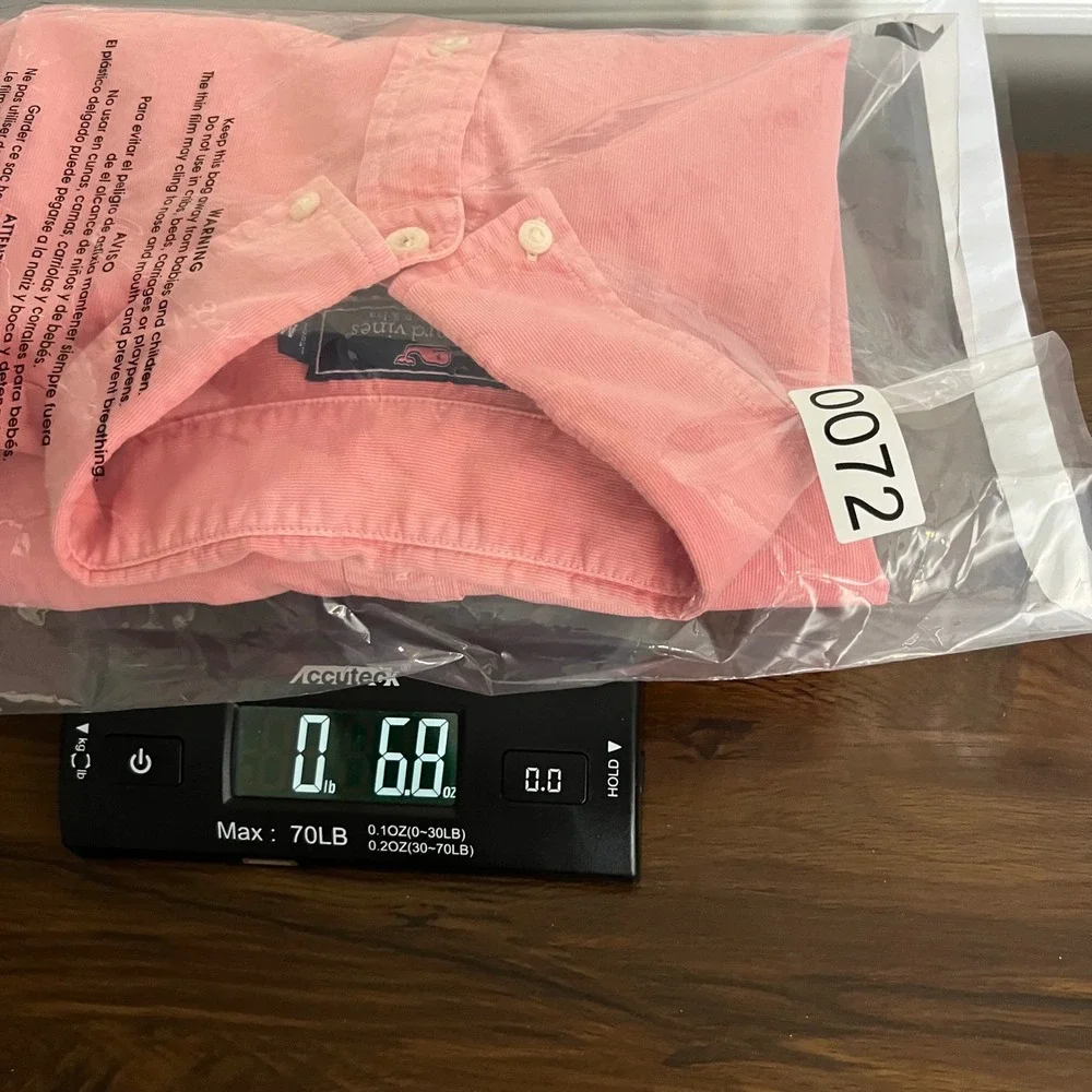 Vineyard Vines Mens Slim Fit Tucker Shirt Salmon Pink Cotton Silk Corduroy Med - Picture 8 of 8